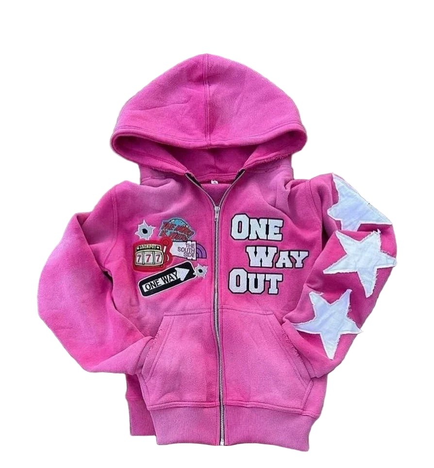 Y2K Star Zip-Up Hoodie